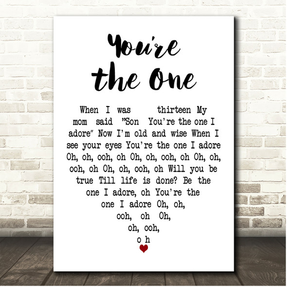 The Black Keys Youre the One White Heart Song Lyric Print