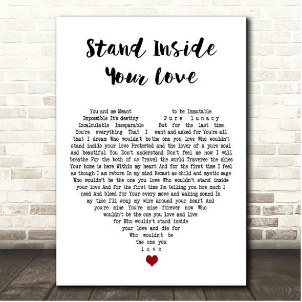 The Smashing Pumpkins Stand Inside Your Love White Heart Song Lyric Print
