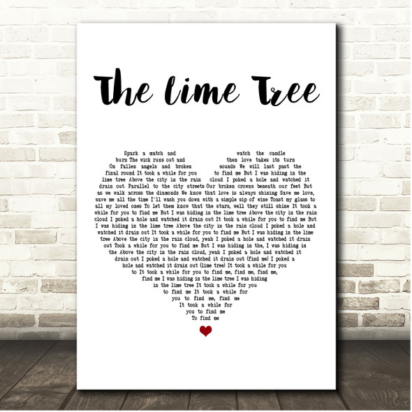 Trevor Hall The Lime Tree White Heart Song Lyric Print