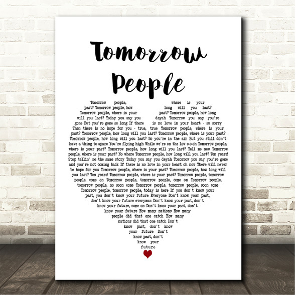 Ziggy Marley Tomorrow People White Heart Song Lyric Print