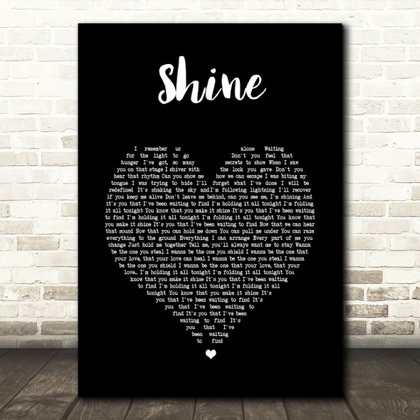 Years & Years Shine Black Heart Song Lyric Print