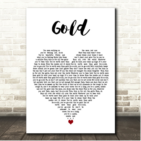 Britt Nicole Gold White Heart Song Lyric Print