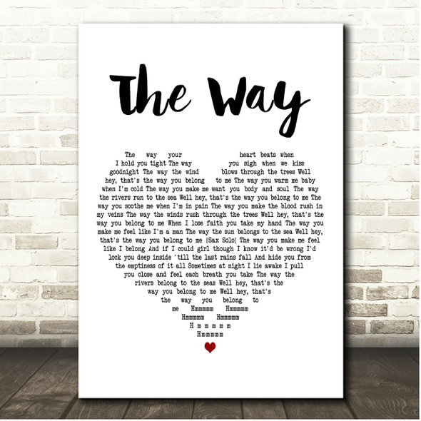 Bruce Springsteen The Way White Heart Song Lyric Print