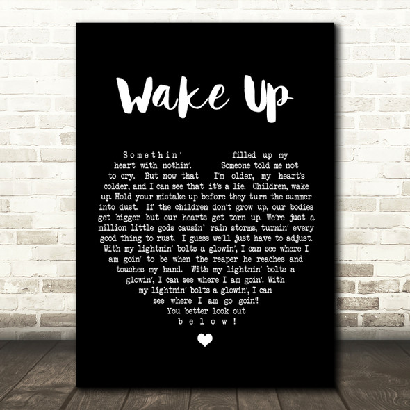 Arcade Fire Wake Up Black Heart Song Lyric Quote Print