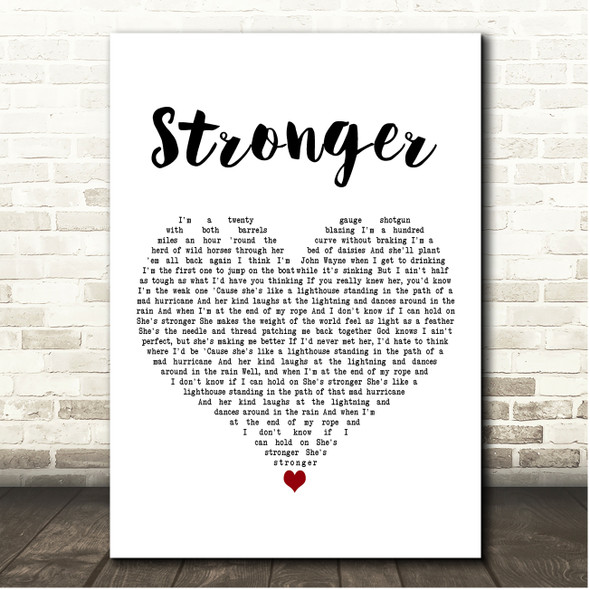 Cody Johnson Stronger White Heart Song Lyric Print