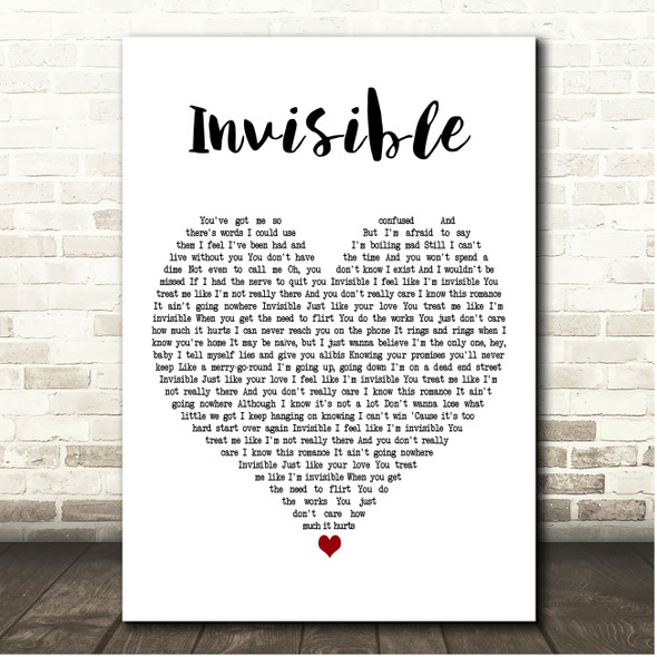 Alison Moyet Invisible White Heart Song Lyric Print