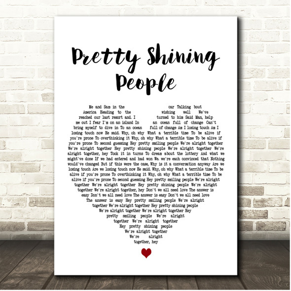 George Ezra Pretty Shining People White Heart Song Lyric Print