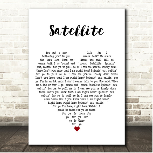 Harry Styles Satellite White Heart Song Lyric Print