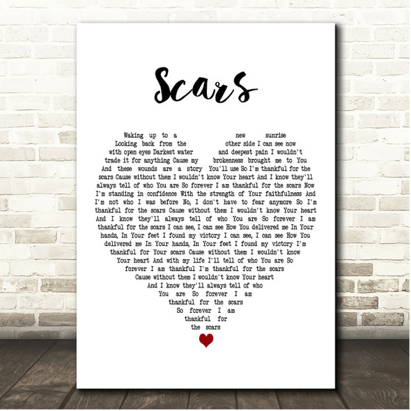 I AM THEY Scars White Heart Song Lyric Print