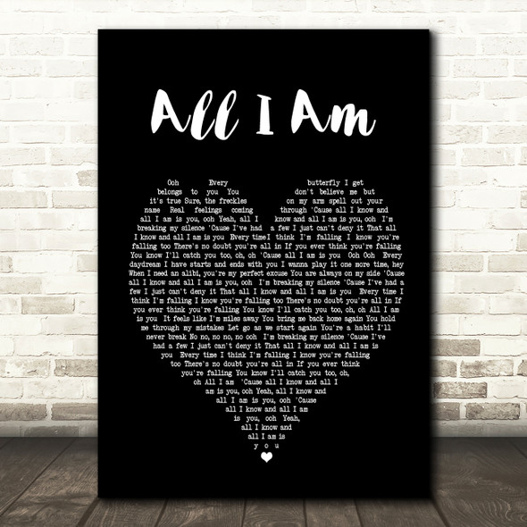 Jess Glynne All I Am Black Heart Song Lyric Quote Print