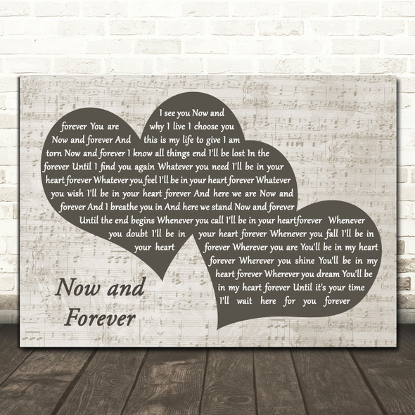 Gary Numan Now and Forever Black & White Two Hearts Song Lyric Print