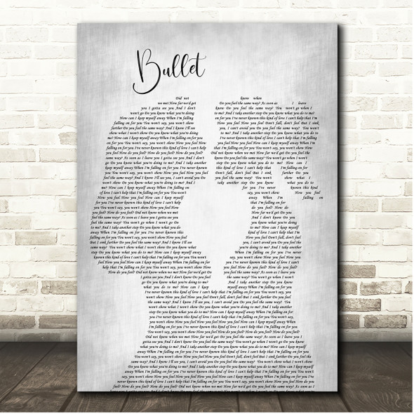 Ann Marr Bullet Grey Lesbian Plain Couple Song Lyric Print