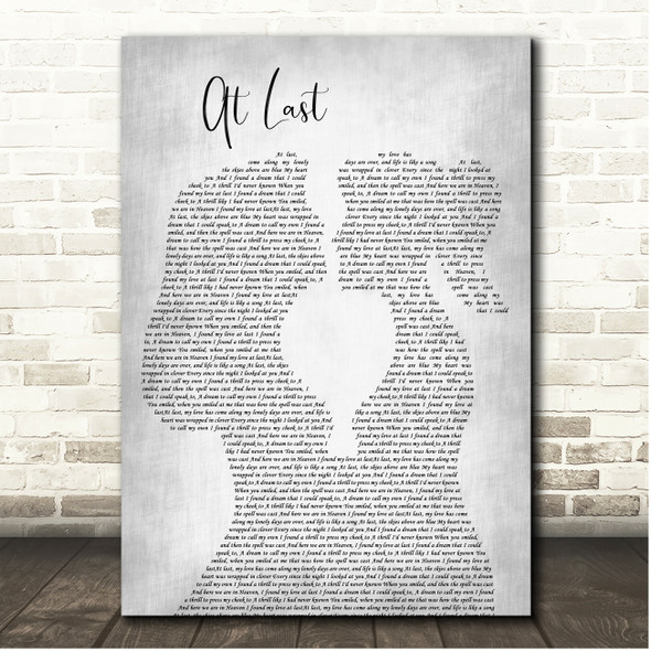 Ella Fitzgerald At Last Grey Lesbian Plain Couple Song Lyric Print