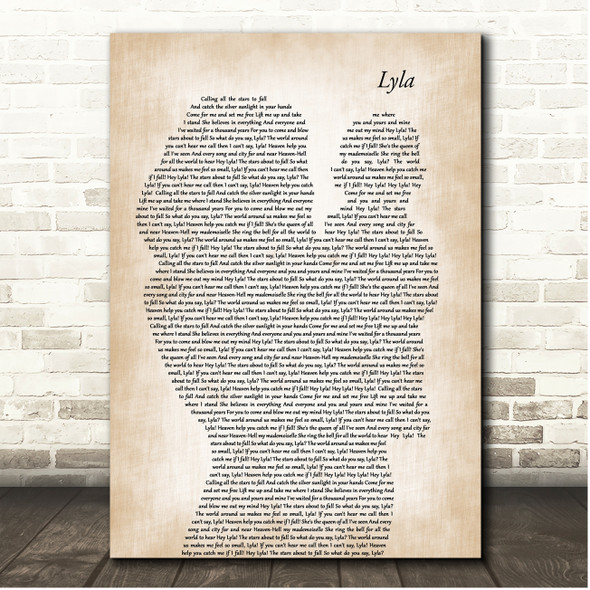 Oasis Lyla Mother & Baby Song Lyric Print