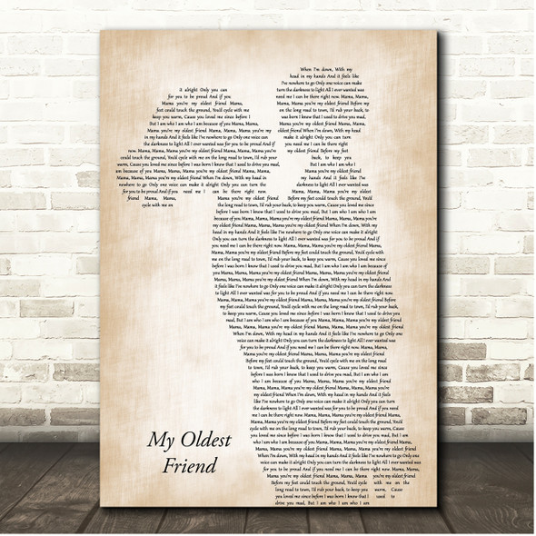 Seafoam Green My Oldest Friend Mother & Child Song Lyric Print