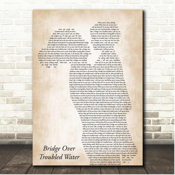 Simon & Garfunkel Bridge Over Troubled Water Mother & Child Song Lyric Print