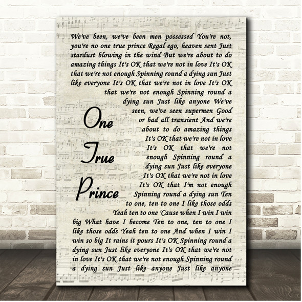 Don Broco One True Prince Vintage Script Song Lyric Print