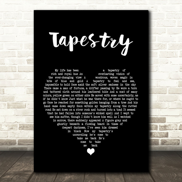 Carole King Tapestry Black Heart Song Lyric Print