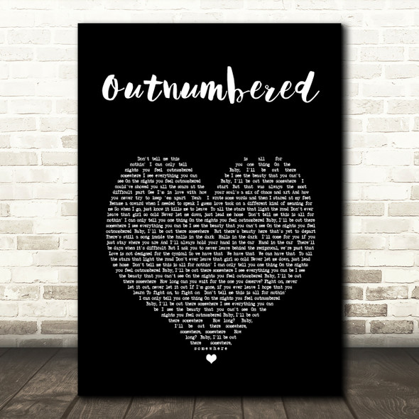 Dermot Kennedy Outnumbered Black Heart Song Lyric Print