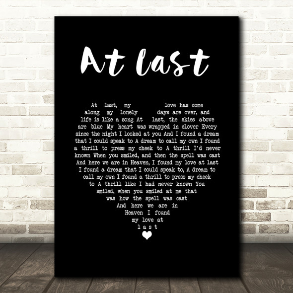Ella Fitzgerald At Last Black Heart Song Lyric Print