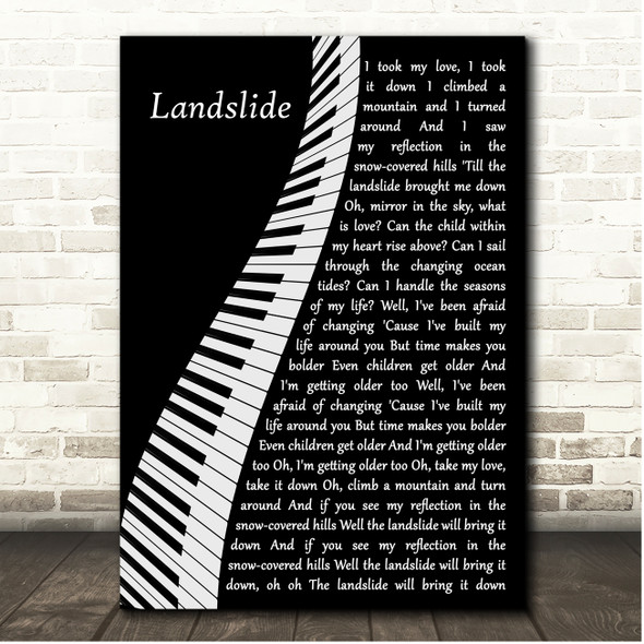 Fleetwood Mac Landslide Piano Song Lyric Print