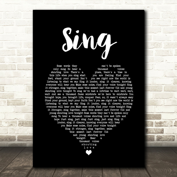Gary Barlow & The Commonwealth Band Sing Black Heart Song Lyric Print