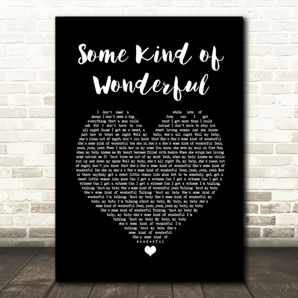Grand Funk Railroad Some Kind of Wonderful Black Heart Song Lyric Print