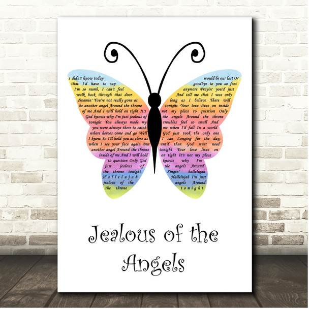 Donna Taggart Jealous of the Angels Rainbow Butterfly Song Lyric Print