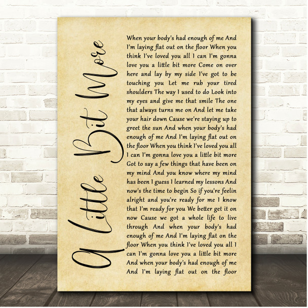 Dr. Hook A Little Bit More Rustic Script Song Lyric Print