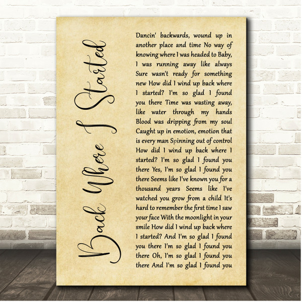 The Derek Trucks Band Back Where I Started Rustic Script Song Lyric Print