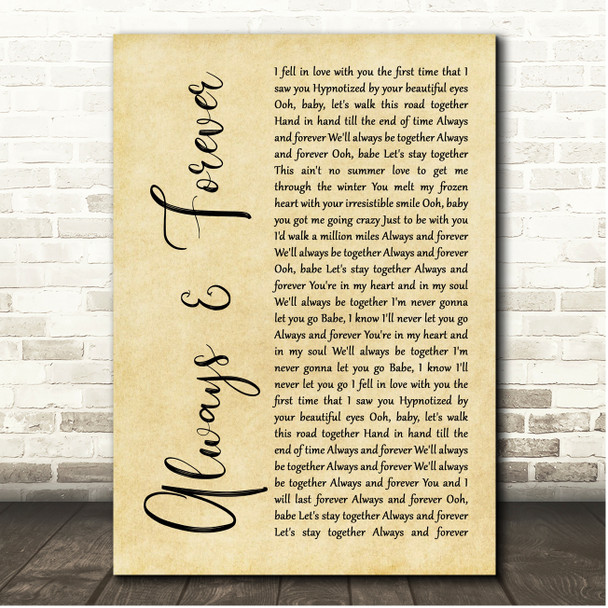 Whitesnake Always & Forever Rustic Script Song Lyric Print