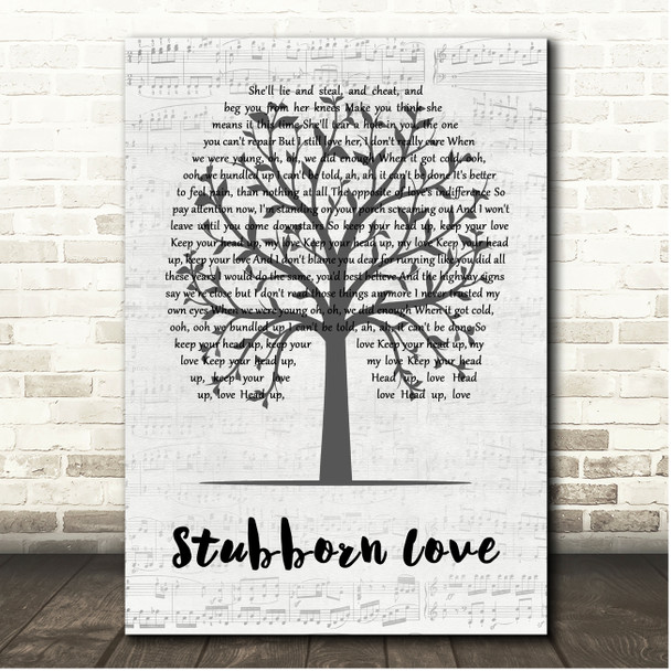 The Lumineers Stubborn Love Music Script Tree Song Lyric Print
