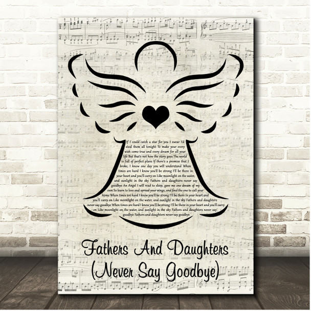 Michael Bolton Fathers And Daughters (Never Say Goodbye) Music Script Angel Song Lyric Print
