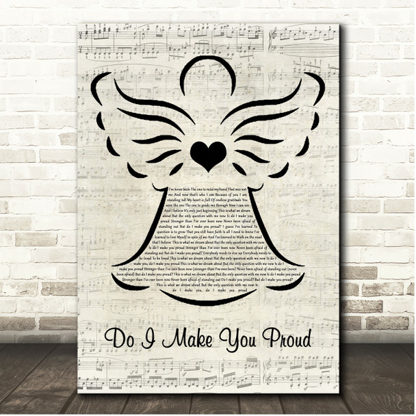 Taylor Hicks Do I Make You Proud Music Script Angel Song Lyric Print