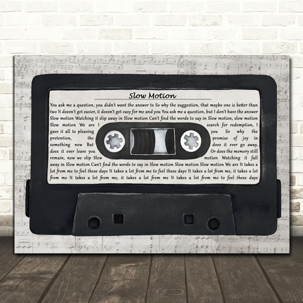 Scattered Ashes Slow Motion Music Script Cassette Tape Song Lyric Print