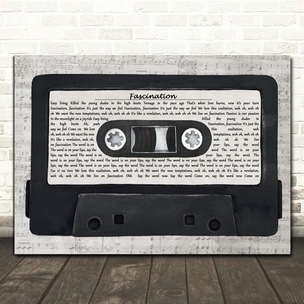 Alphabeat Fascination Music Script Cassette Tape Song Lyric Print