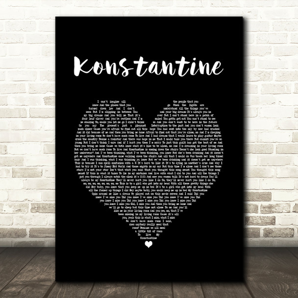 Something Corporate Konstantine Black Heart Song Lyric Print