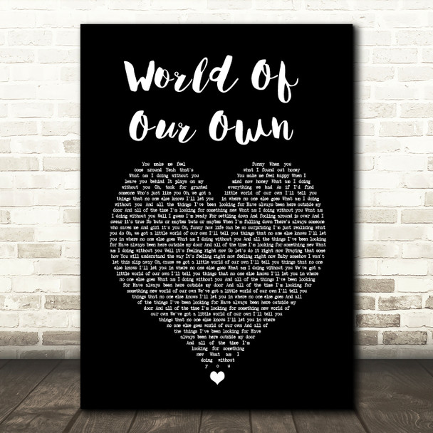 Westlife World Of Our Own Black Heart Song Lyric Print