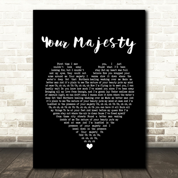 Zac Brown Band Your Majesty Black Heart Song Lyric Print