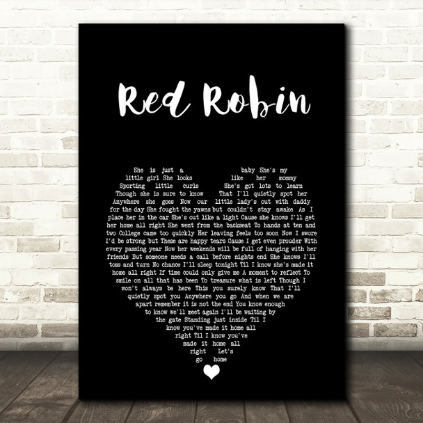 Clark Richard Red Robin Black Heart Song Lyric Music Art Print