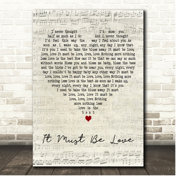 LABI SIFFRE It Must Be Love Script Heart Song Lyric Print
