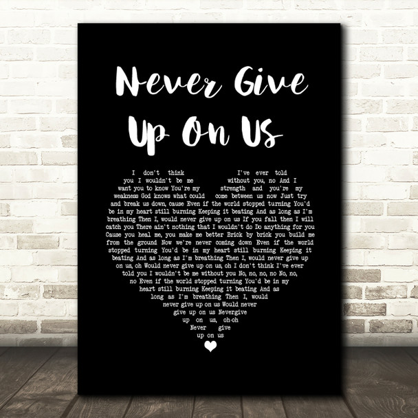 Connie Talbot Never Give Up On Us Black Heart Song Lyric Music Art Print