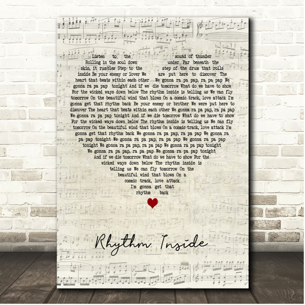 Loïc Nottet Rhythm Inside Script Heart Song Lyric Print