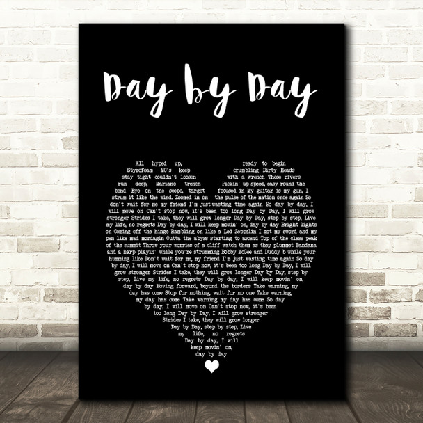 Dirty Heads Day by Day Black Heart Song Lyric Music Art Print