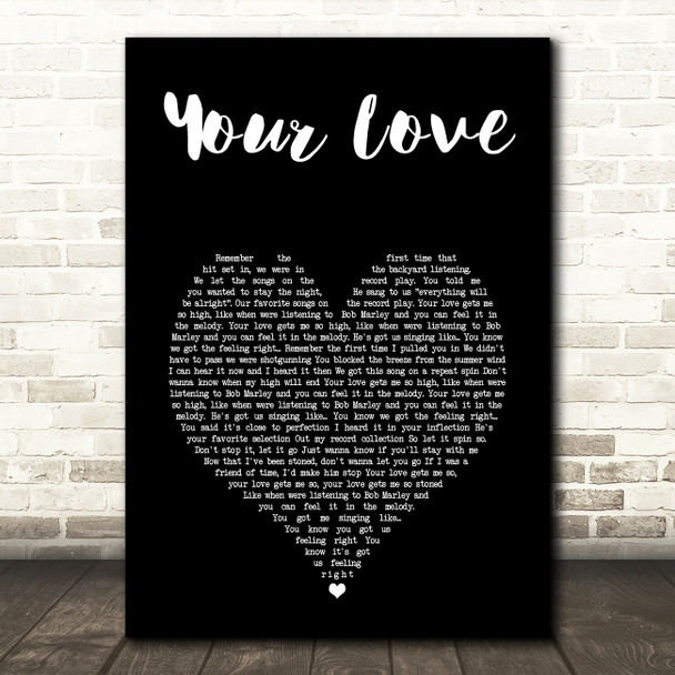 Dirty Heads Your Love Black Heart Song Lyric Music Art Print