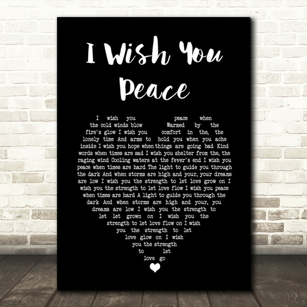 Eagles I Wish You Peace Black Heart Song Lyric Music Art Print