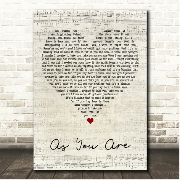 RagnBone Man As You Are Script Heart Song Lyric Print
