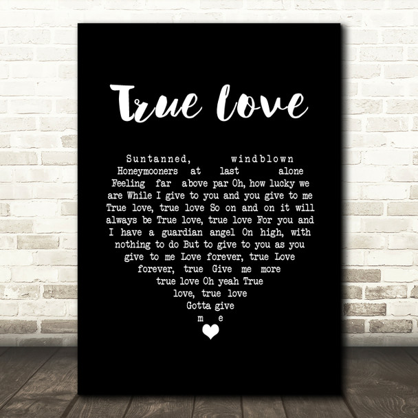 Elton John & Kiki Dee True Love Black Heart Song Lyric Music Art Print