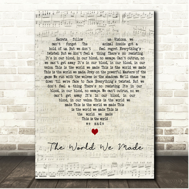 Ruelle The World We Made Script Heart Song Lyric Print