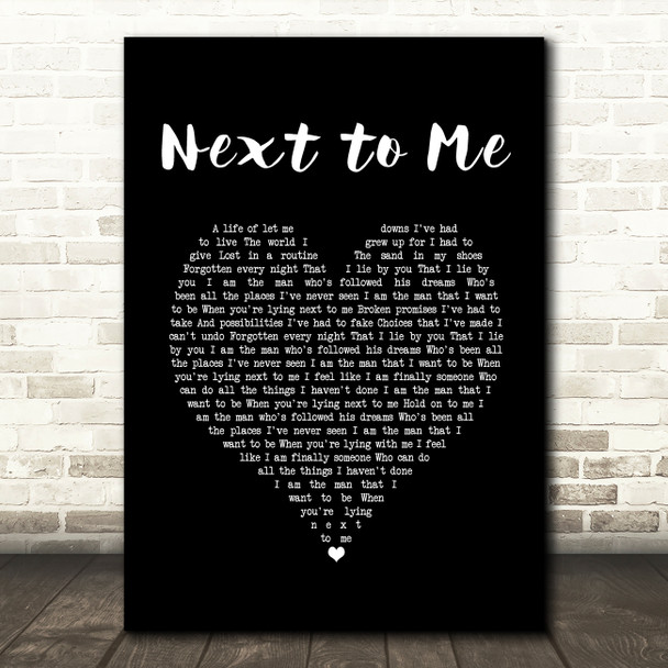 Erick Baker Next to Me Black Heart Song Lyric Music Art Print
